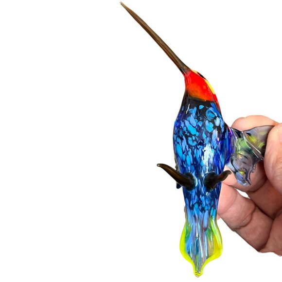Murano-style (likely Murano) glass hummingbird—stunning detail and craftsmanship - Picture 12 of 16